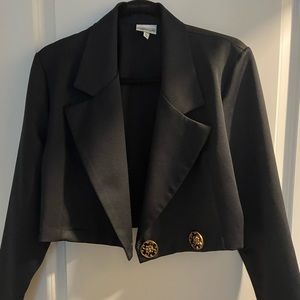 Cropped Vintage Blazer and Trouser Set